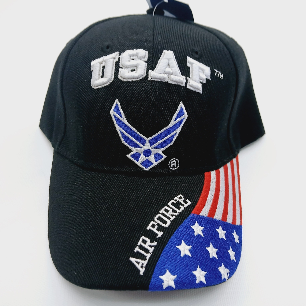 USAF Black Cap with Embroidered Design